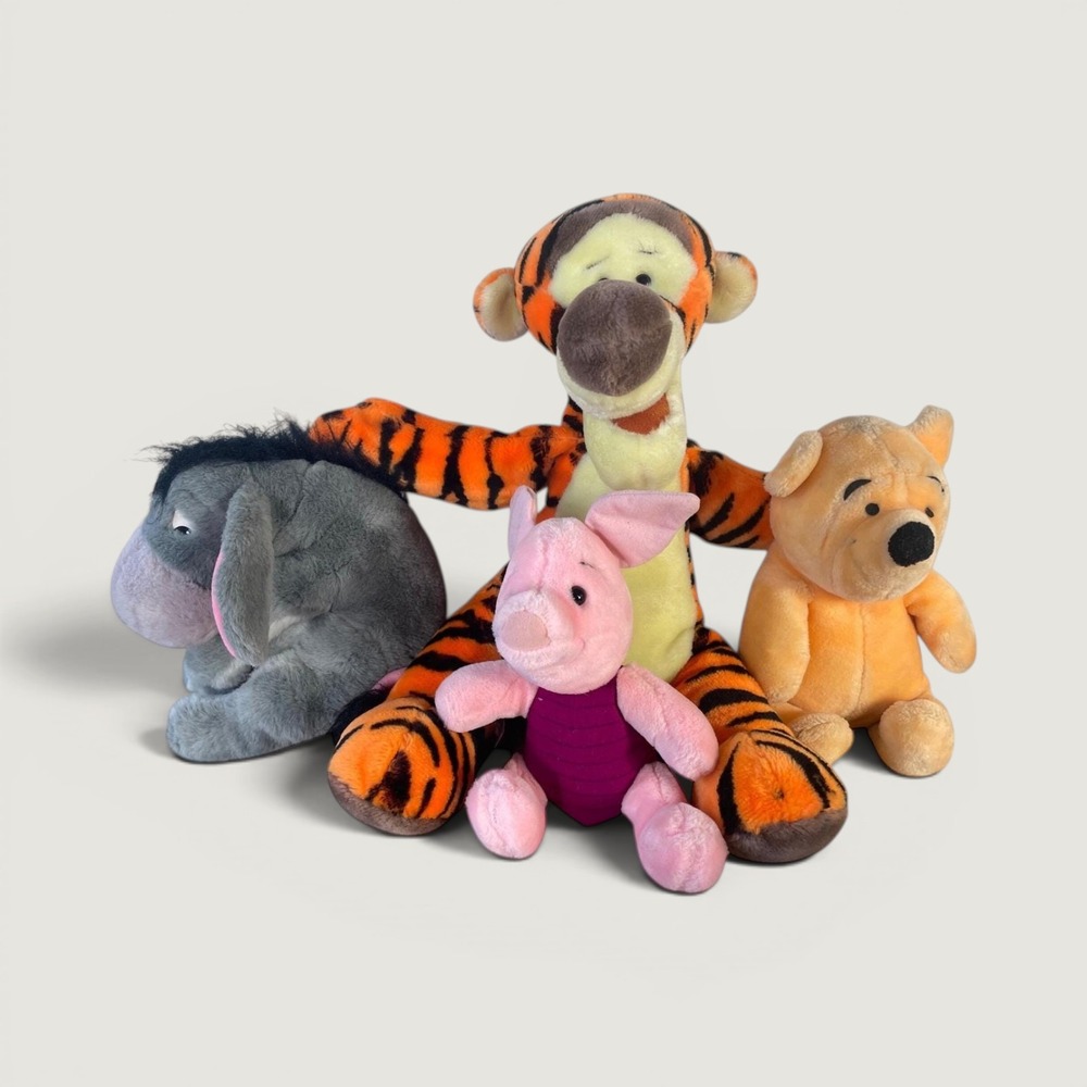 Vintage Disney Parks Pooh Tigger Piglet Eeyore Plush Lot Disneyland Disney World